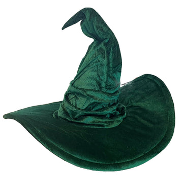 Velvet Rouched Witch Hat (Emerald)