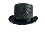 Sombrero de copa de lentejuelas negro