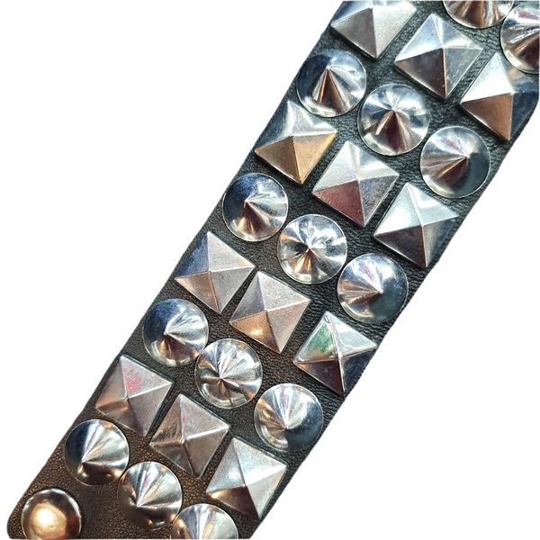 Pyramid/Cone Studded Bracelet (3-row)