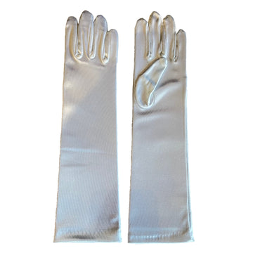 Opera Length Satin Gloves - White (Child)