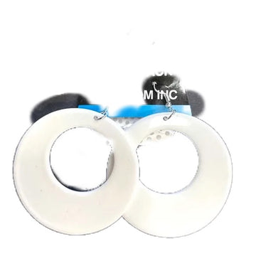 White O-Ring Earrings