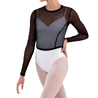 Sheer Overlay Mesh Top (Black)