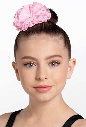 Chiffon Flower Rhinestone Center