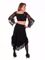 Black Cropped Lace Bell Sleeves (Adult)