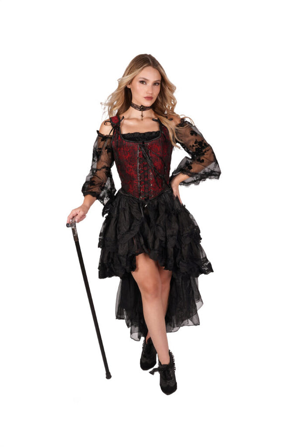 Black Cropped Lace Bell Sleeves (Adult)
