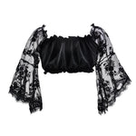 Black Cropped Lace Bell Sleeves (Adult)