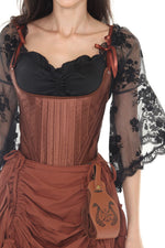 Black Cropped Lace Bell Sleeves (Adult)