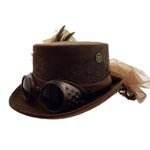 Brown Steampunk Top Hat w/ Goggles