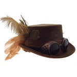 Brown Steampunk Top Hat w/ Goggles