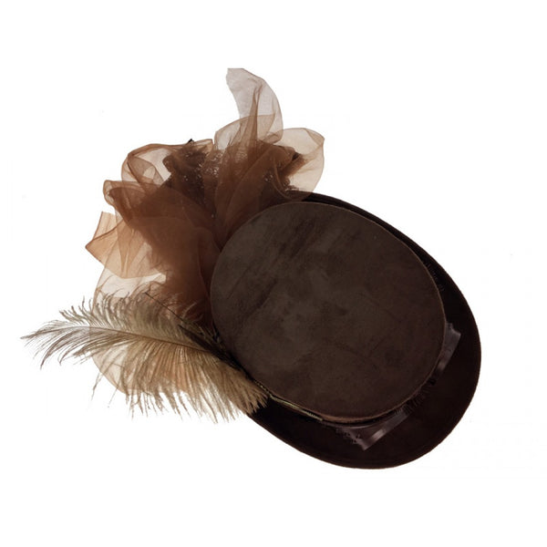 Brown Steampunk Top Hat w/ Goggles