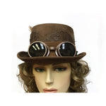 Brown Steampunk Top Hat w/ Goggles