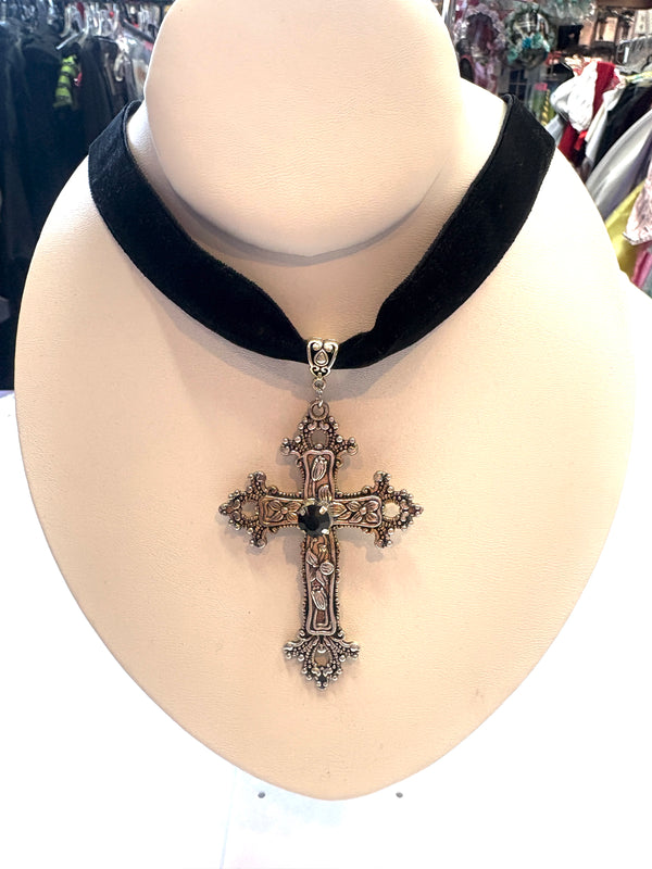 Black Gothic Cross Choker