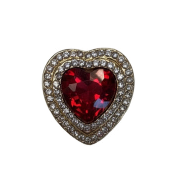 Red Stone Heart Ring
