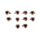 Red Stone Heart Ring