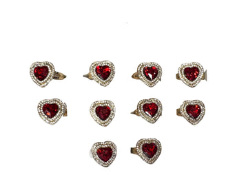 Red Stone Heart Ring