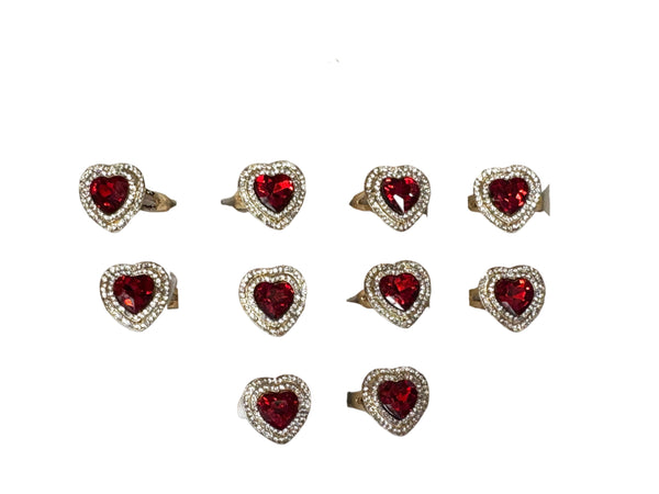 Red Stone Heart Ring