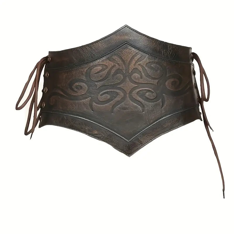 Renaissance Embossed Faux Leather Corset Belt