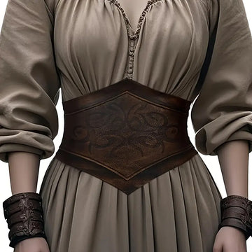 Renaissance Embossed Faux Leather Corset Belt