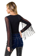 Cowgirl Style Long Sleeved Fringe Top (Adult)