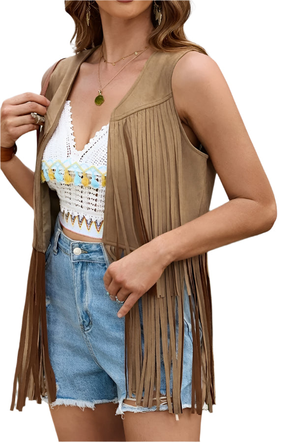 Faux Suede Hippie Western Vest (Adult)