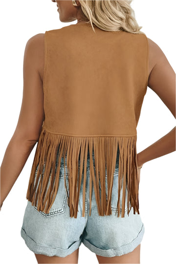 Rivet Fringe Faux Suede Cowgirl Vest (Adult)