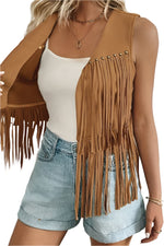 Rivet Fringe Faux Suede Cowgirl Vest (Adult)
