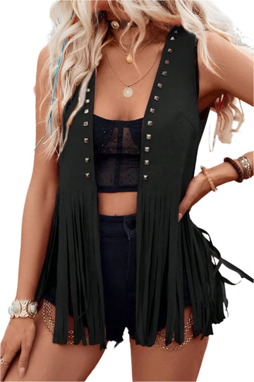 Rivet Trim Faux Suede Cowgirl Vest (Adult)