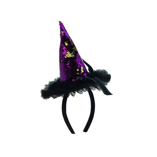 Sequin Purple Witch Hat Headband