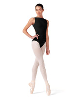 Ladies Bloch Embroidered Boat Neck Leotard L40004 (Black)