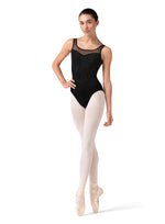 Ladies Bloch Corset Embroidered Tank Leotard L50002 (Black)