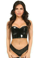 Black Patent Bustier Crop Top