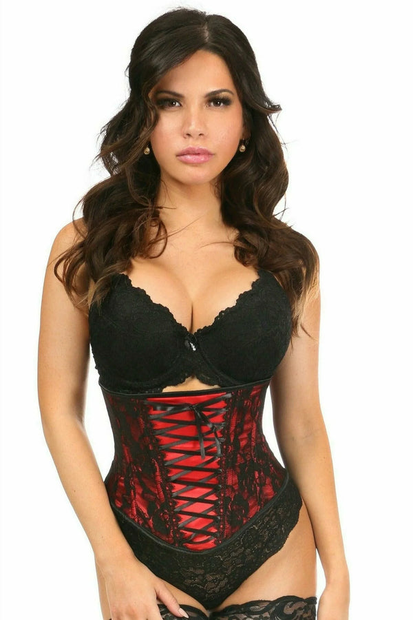 Alice In Wonderland Satin Steel Boned Mid Hip Underbust Corset