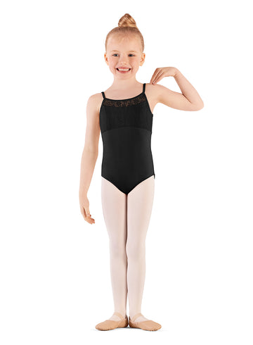 Girls Mirella Daisy Lace Camisole Leotard M1252C (Black)