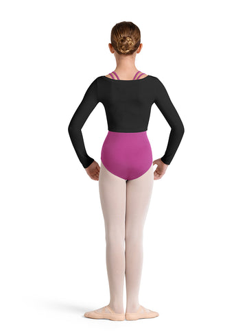 Girls Mirella Long Sleeve Gathered Top M30004C (Black)