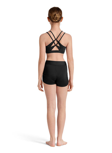 Girls Mirella Cross Back Crop Top M30005C (Black)