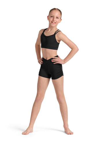 Girls Mirella Cross Back Crop Top M30005C (Black)