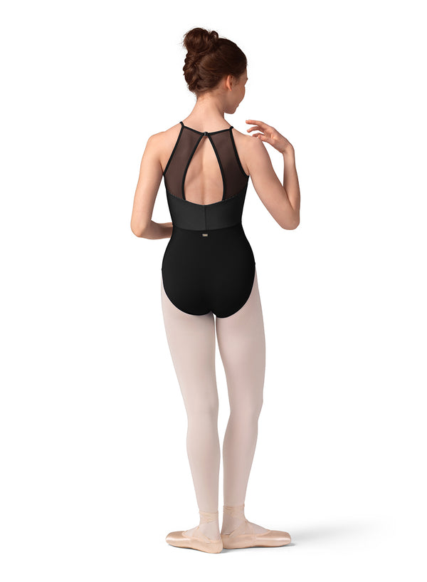 Ladies Mirella Stripe Halter Leotard M40001LM (Ink)