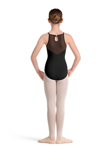 Girls Mirella Keyhole Halter Leotard M40002C (Black)