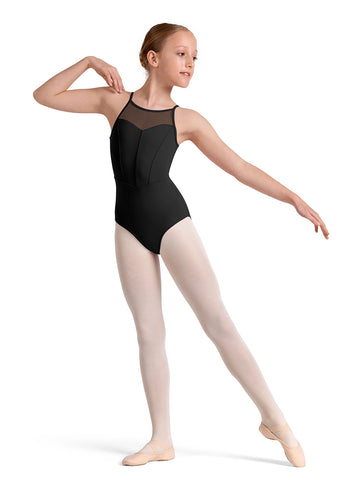 Girls Mirella Keyhole Halter Leotard M40002C (Black)
