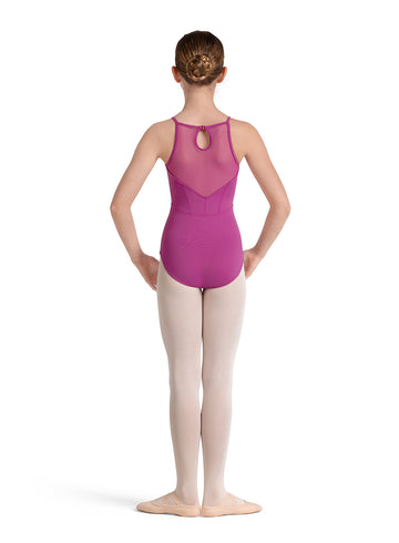 Girls Mirella Keyhole Halter Leotard M40002C (Magenta)