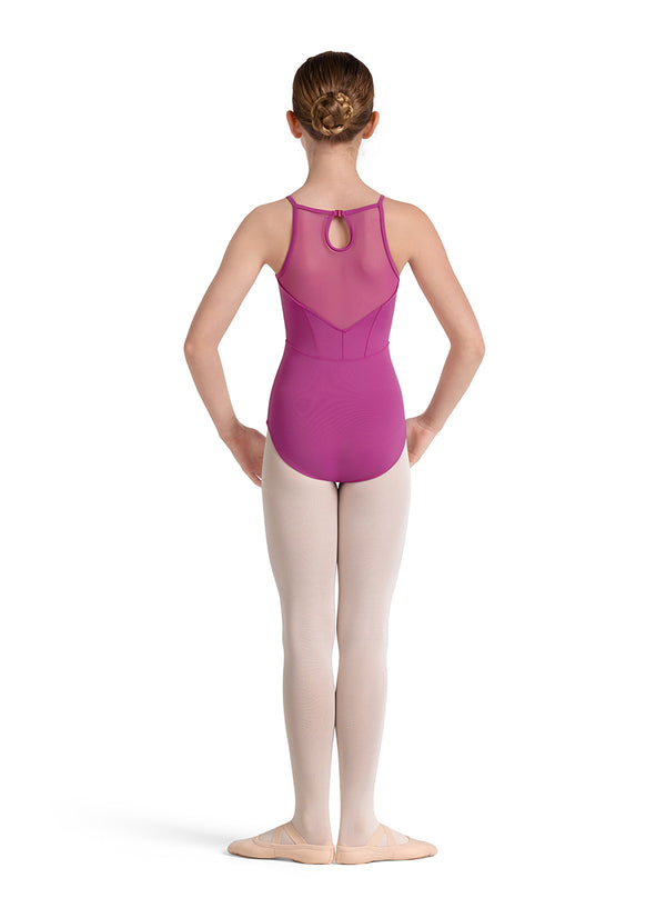 Girls Mirella Keyhole Halter Leotard M40002C (Magenta)