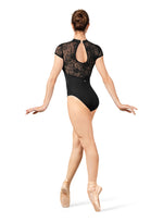 Womens Mirella Lace Cap Sleeve Leotard M5109LM (Black)