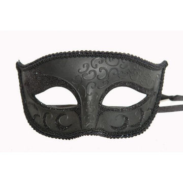 Black Embossed Half Mask