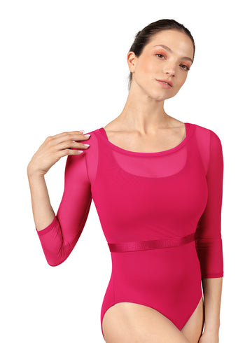 Womens Mirella Sheer Overlay Top M7064L (Watermelon)