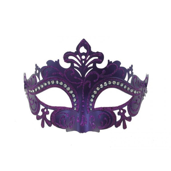 Purple Crystal Venetian Mask