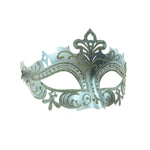 Crystal Venetian Style Mask (Silver)