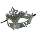 Crystal Venetian Style Mask (Silver)