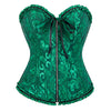 Elegant Brocade Zip Front Corset (Green)