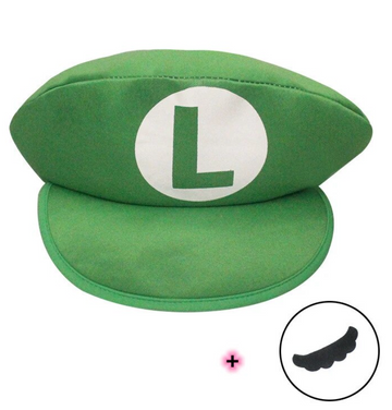 Gorro y bigote de fontanero verdes