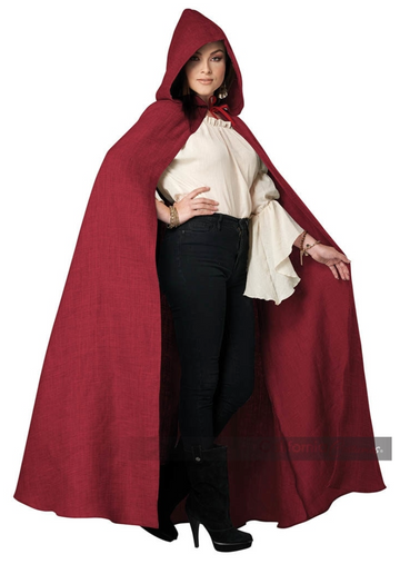 Burgundy Hooded Cloak (Adult)